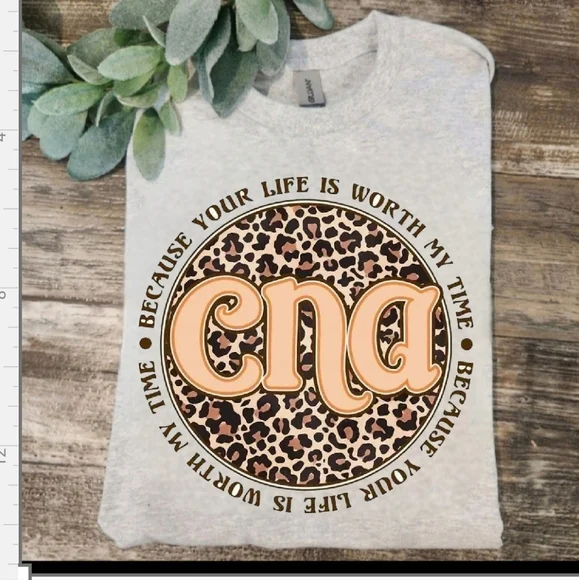 Cna shirt certified nursing assistant cheetah print cute popular trending  health